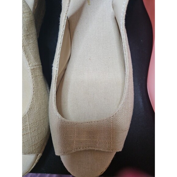 Natural Soul by Naturalizer Sandals Womens 8.5  W Basic Espadrille Beige Wedge - Picture 7 of 8